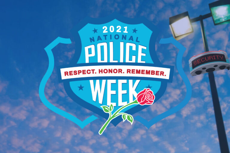 2021 Police Week logo with RAD ROSA on a light pole.