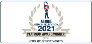 RAD security robot company's ROSA security robot is American Security Today 2021 U.S. Homeland Security Platinum Award Winner for Best Motion Detection Solution and Best Robotic Perimeter Protection. Innovative robotic security services.