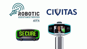 Illustration of one RAD ROSA 3.0 and one AVA 3.0 security robot in simulated autonomous response mode. Civitas, RAD's authorized dealer in Romania has order one each of these devices.