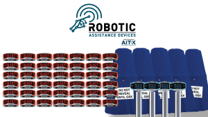 Illustration of 42 RAD ROSA 3.0, 5 shrouded RIOs, and 4 AVA security robots in a simulated autonomous response mode. RAD has received an expanded order totaling 51 RAD devices from a large end-user through an authorized dealer.