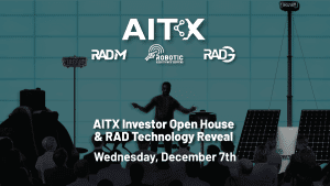 Simulated silhouette image of AITX CEO Steve Reinharz presenting RAD’s safety and security solutions during the upcoming AITX Investor Open House and RAD Technology scheduled for December 7, 2022, at the REX in Detroit, also streaming on YouTube.