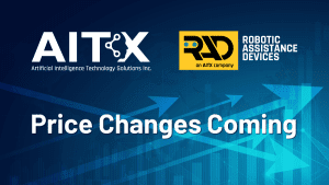 AITX and wholly owned subsidiary Robotic Assistance Devices (RAD) announce price changes effective March 1, 2023 on some of the Company’s security robotic solutions.
