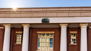 Artist’s depiction of a RAD ROSA security device positioned on a county building.
