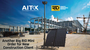 Artist’s depiction of RAD’s RIO Mini safeguarding a construction site with the intelligence of SARA.