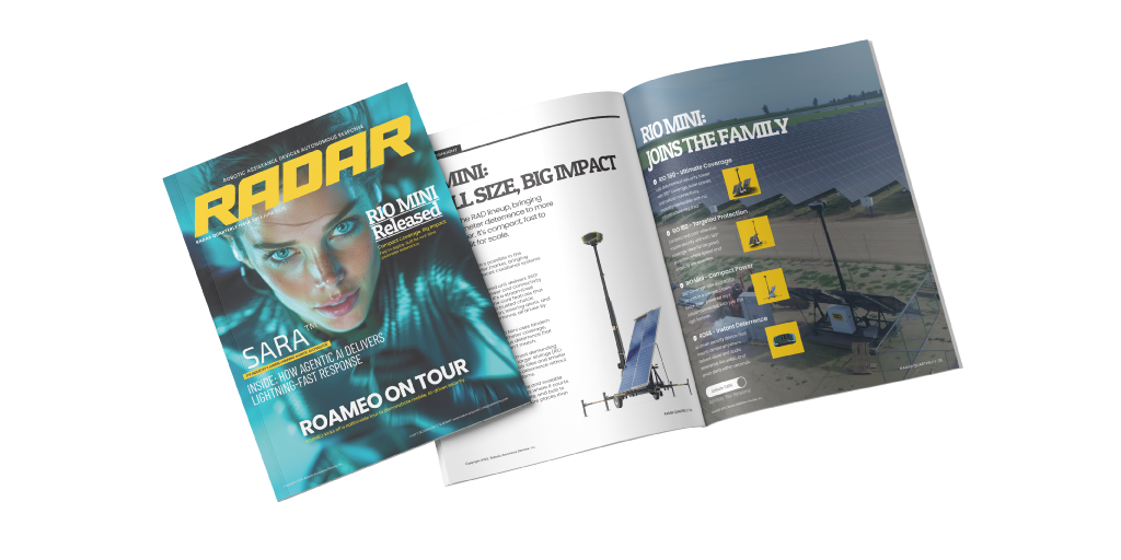 RADAR Quarterly Issue 001 magazine cover and open spread featuring RIO Mini and ROAMEO